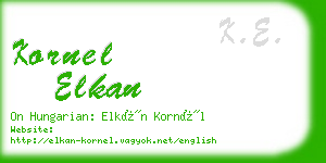 kornel elkan business card